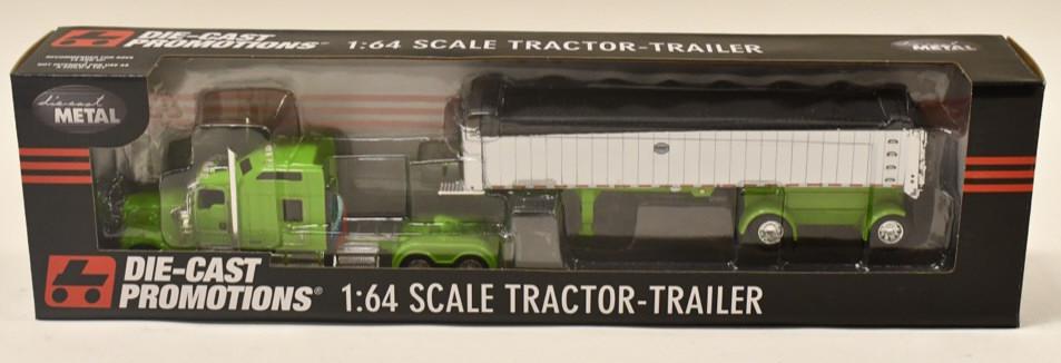 1/64 DCP Kenworth W900 w MAC Coal Dump Trailer: 1/64 DCP Kenworth W900 with 86" sleeper and spread-axle MAC coal dump trailer. Good condition in the box. Item no. 33363.