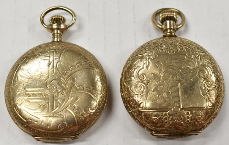 Lot of 2 Hunter Case Gold Filled Pocket Watches (1 of 7)