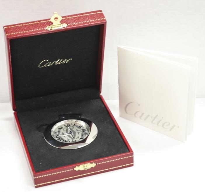 Cartier Silver Box Vintage Travel Desk Alarm Clock (1 of 15)