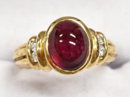 14k Gold Ruby Ring with Diamond Accents (1 of 3)