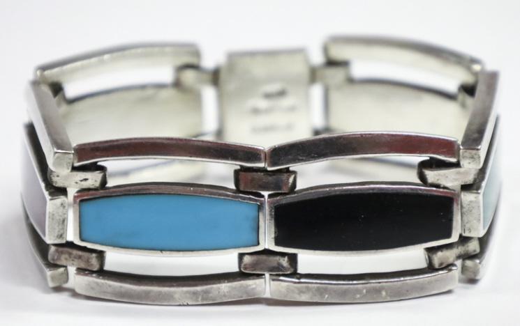 Mexican Sterling Silver Multi-Stone Bracelet (1 of 5)