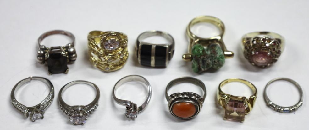 Lot of 11 Size 8 Sterling Silver Rings (1 of 8)