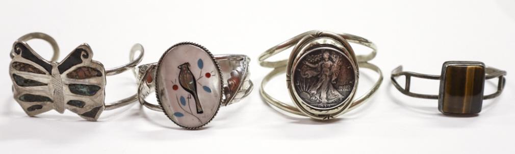 4 Sterling Bangle Bracelets (1 of 14)