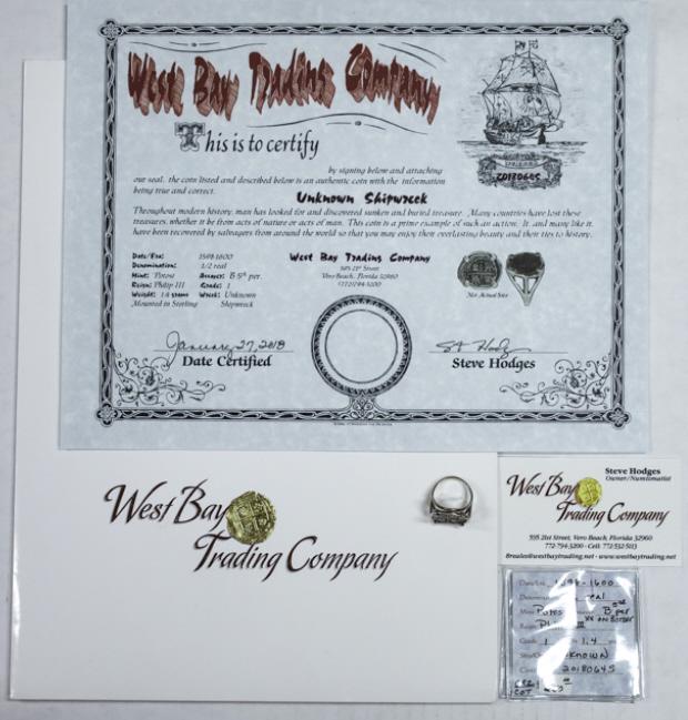 Sterling Silver Potosi Shipwreck Coin Ring (1 of 9)