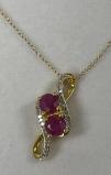 Sterling Silver 1.08 ct Genuine Ruby Necklace (1 of 1)