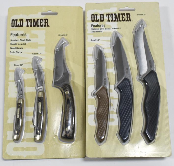 (2) Old Timer Cutlery Fixed / Folding Knife Sets (1 of 5)