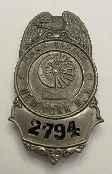 Obsolete New York City Post Office Hat Badge (1 of 2)