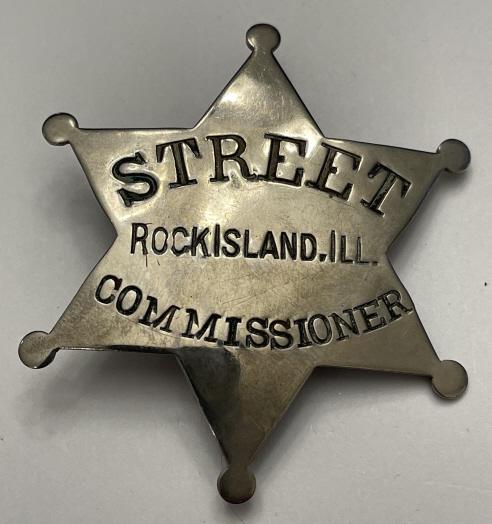Obsolete Rock Island, IL Street Commissioner Badge (1 of 2)