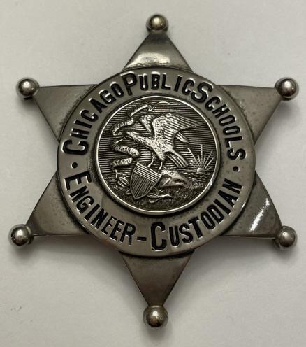 Obsolete Chicago School Engineer-Custodian Badge (1 of 2)