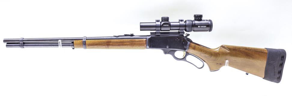 Marlin 336 .30-30 Win. Mag. Lever Action Rifle: Marlin Model 336 lever action rifle in .30-30 Win. Mag. The rifle includes a Vortex Crossfire 1.5x4 scope, LimbSaver recoil pad, and extended hammer pull. Has a 20" barrel and is in very nice conditio
