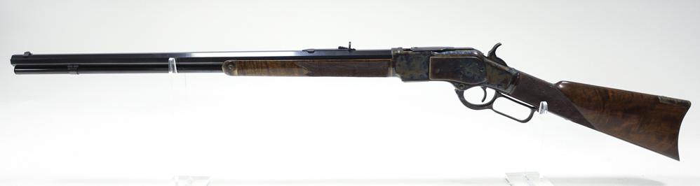 Winchester Model 1873 .32 WCF Lever Action Rifle: Manufactured in 1888 Winchester Model 1873 lever action rifle in .32 WCF. The rifle is in exceptional professionally restored condition and has a 24.25" octagon barrel. SN: 255449B.