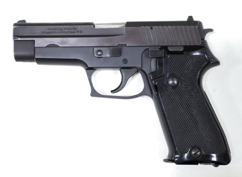 Browning Sig Sauer BDA .45 Auto Semi-Auto Pistol: West German Browning Sig Sauer BDA semi-automatic pistol in .45 Auto. The pistol is in nice condition with some light use wear. Has a 4-1/4" barrel. SN: 395RR3862. FFL required for transfer. (251-6)