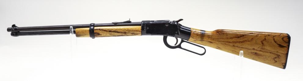 Ithaca M-49 .22 S-L-LR Lever Action Rifle: Ithaca M-49 lever action rifle in .22 S-L-LR. The rifle is in good condition with moderate use wear and has a 18" barrel. SN: 272263. FFL is required for transfer. (39-6)