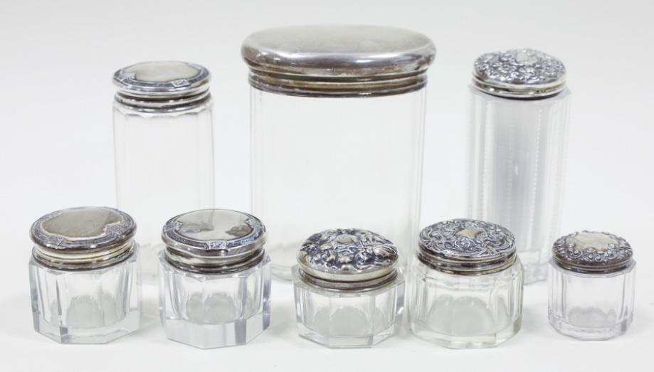 (8) Victorian Sterling Silver Top Vanity Jars (1 of 6)
