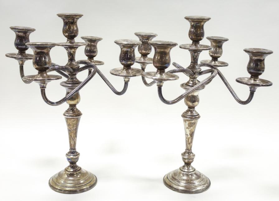 Pair Of International Weighted Sterling Candelabra (1 of 6)