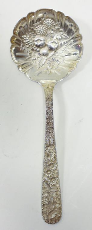 Kirk Sterling Repousse Shell Berry/Casserole Spoon (1 of 5)