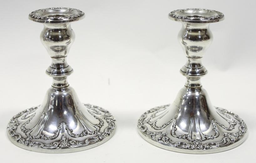 (2) Gorham Weighted Sterling Silver Candleholders (1 of 6)