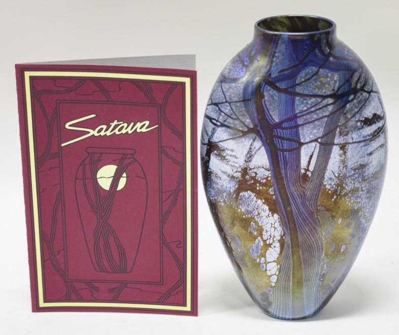 1998 Rick Satava "Mt. Shasta" Art Glass Vase (1 of 7)