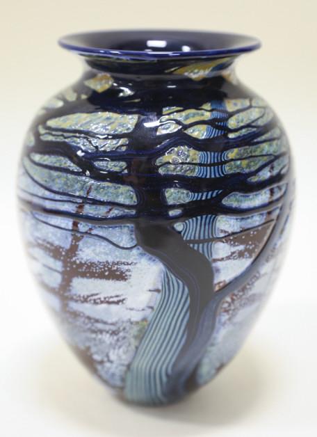 1990 Rick Satava "Mt. Shasta" Art Glass Vase (1 of 6)