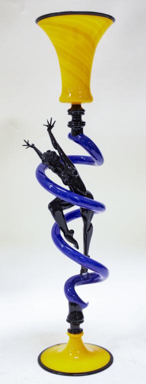 Steve Sizelove "Strong Woman" Art Glass Goblet (1 of 7)