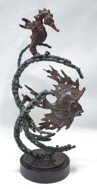 Mike Bucha Swimming Fish Bronze Sculpture (1 of 6)