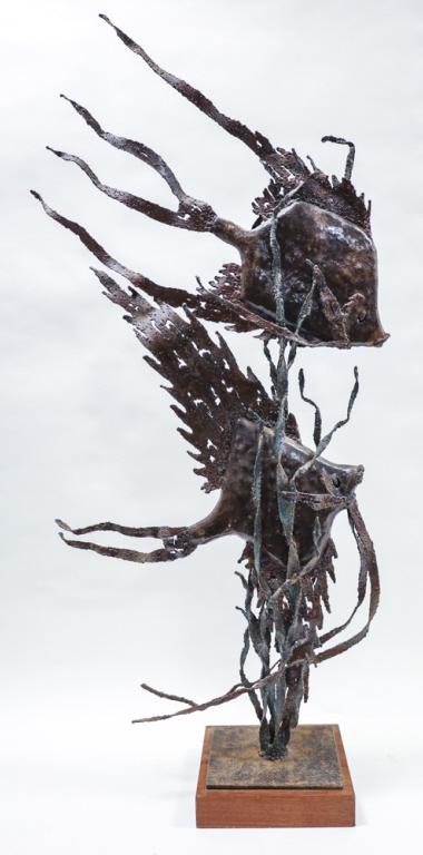 Mike Bucha Swimming Angel Fish Bronze Sculpture (1 of 9)