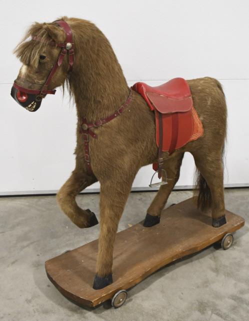 Antique Victiorian Horse Hair  Ride On Pull Toy (1 of 14)