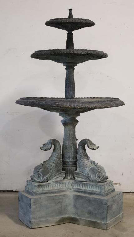 Bronze 3-Tier Dolphin Base Fountain (1 of 4)