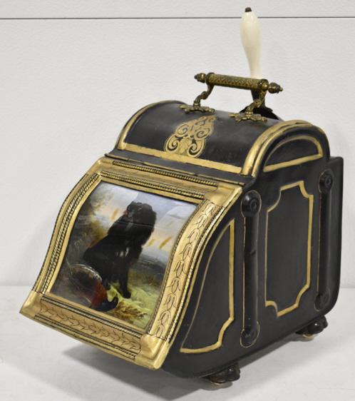 Antique Coal Skuttle With Spaniel Dog (1 of 10)