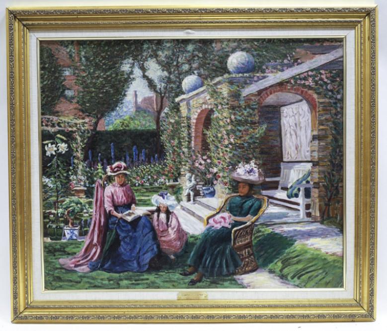 Lawton Parker "Garden Tranquility" Oil On Canvas (1 of 11)