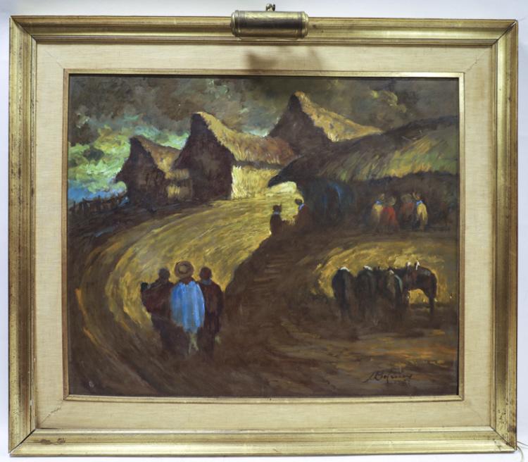 Large Impressionistic Oil Painting On Board (1 of 8)