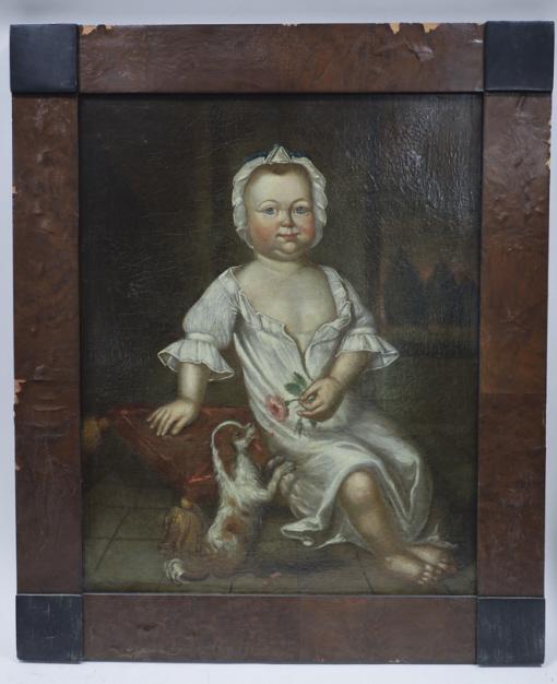 19th Century Portrait Of Little Girl On Canvas (1 of 7)