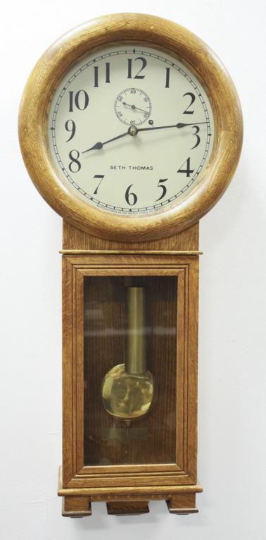 Tiger Oak Seth Thomas No. 2 Regulator Wall Clock (1 of 7)