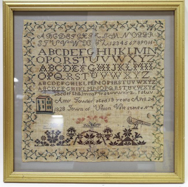 1828 Framed Needlework School Sampler (1 of 10)