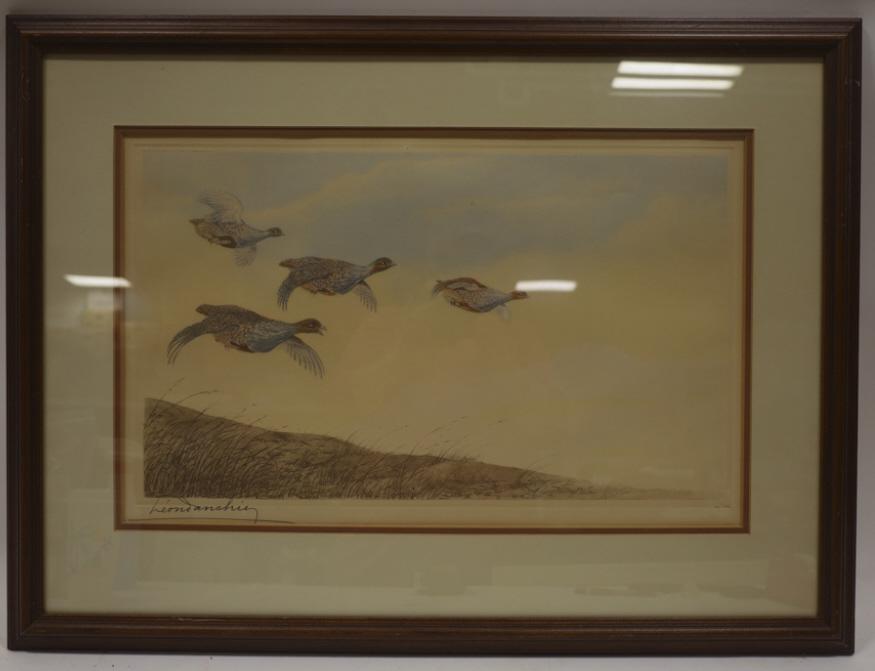 Leon Danchin "Flying Woodcocks" Lithograph (1 of 10)