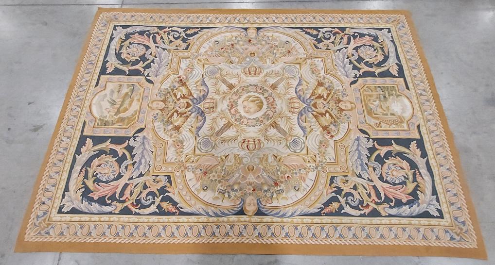 French Aubusson Textile Tapestry: Very nice condition. Measures 126" x 85".