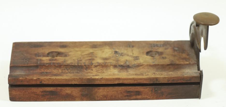 Antique Wm. Scholhorn & Co. Wood Cigar Cutter: Antique Wm. Scholhorn & Co. wood cigar cutter. Measures 7" long x 4" deep and is in nice working condition.