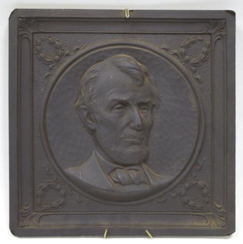 Antique Abraham Lincoln Pressed Paper Tile (1 of 8)