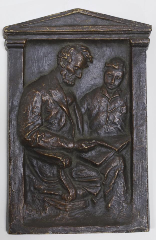 1922 Abraham Lincoln Bronze Finish Wall Plaque (1 of 7)