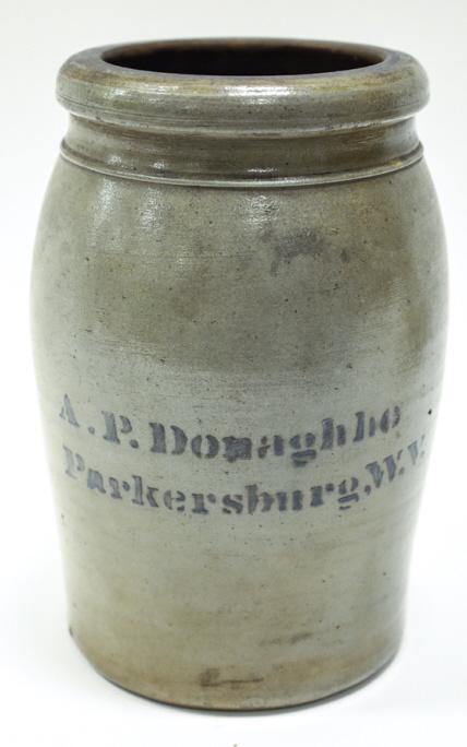 Antique A.P. Donaghho W.V. Stoneware Jar (1 of 7)