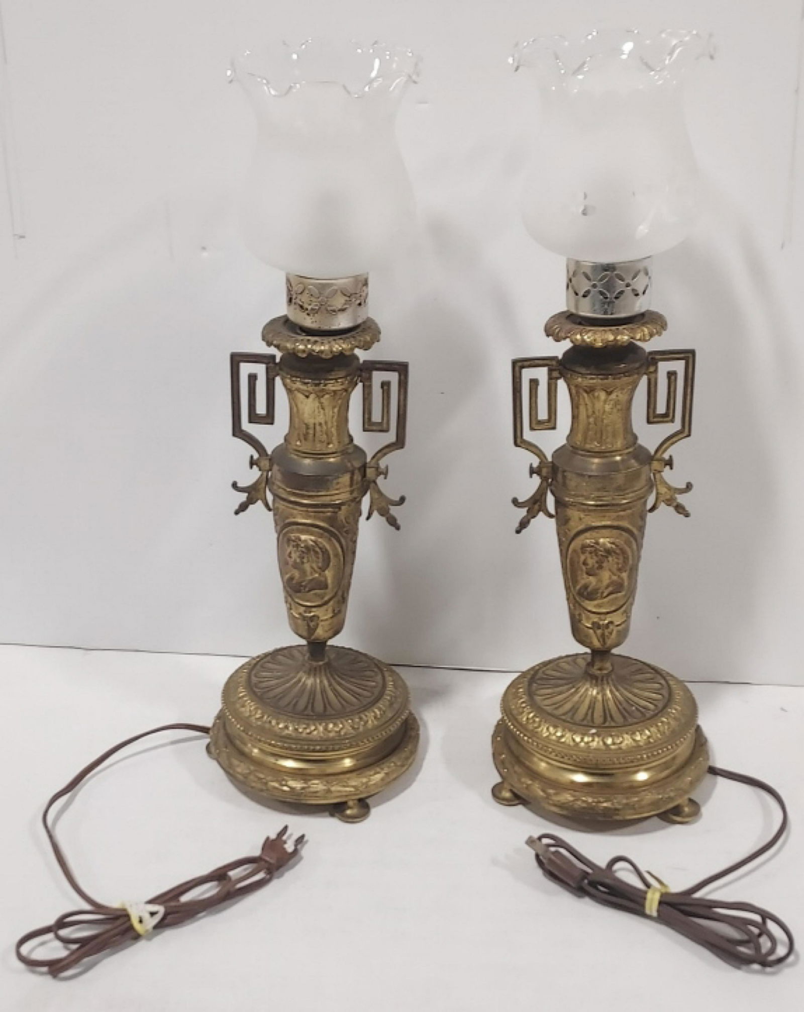 Pair Of Antique Bronze Finish Lamps (1 of 8)