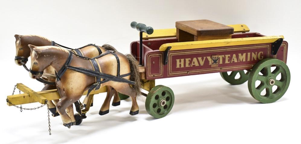 Early Wood Jacrim Drive Em Horse Team And Wagon (1 of 9)