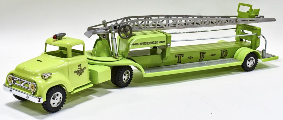 Custom Lime Green Tonka Aerial Ladder Fire Truck