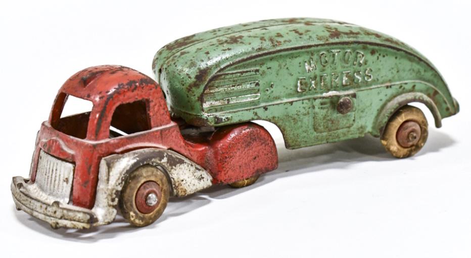 ミニカー Hubley toys truck&trailer Hubley Cast Iron Motor Express Truck & Trailer