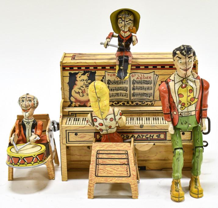 Unique Art Tin Windup Li'l Abner & Dogpatch 4 Band (1 of 10)