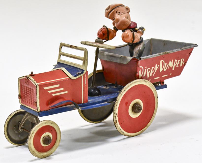 Marx Tin Litho Windup Popeye Dippy Dumper Car (1 of 7)