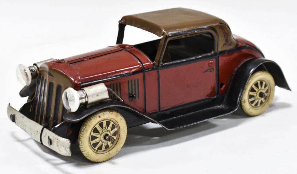 Marx Tin Windup Coupe Car w/ Battery Op Headlights (1 of 6)