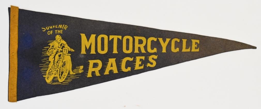 1940s Motorcycle Races Souvenir 28in. Felt Pennant (1 of 6)