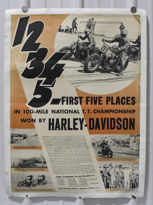 1947 Harley-Davidson Motorcycle Race Adv Poster (1 of 11)