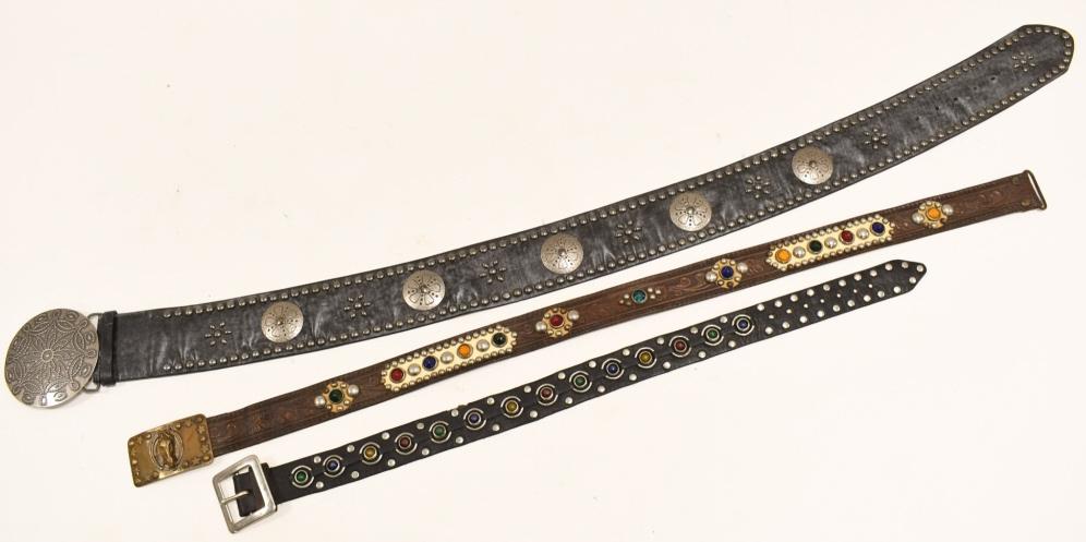 (3) Vintage Motorcycle / Rockabilly Western Belts (1 of 10)